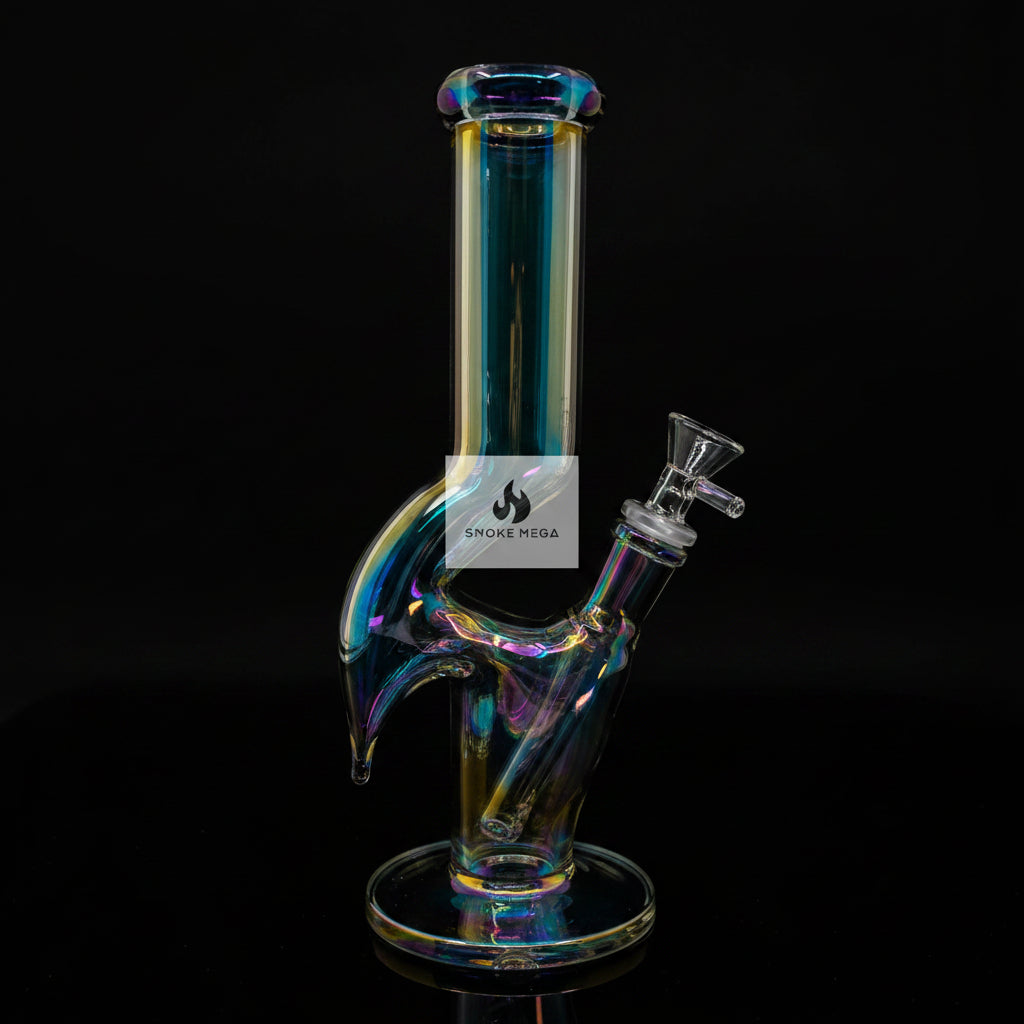 Shimmering 10" Metallic Glass Bong with Eye-Catching Design