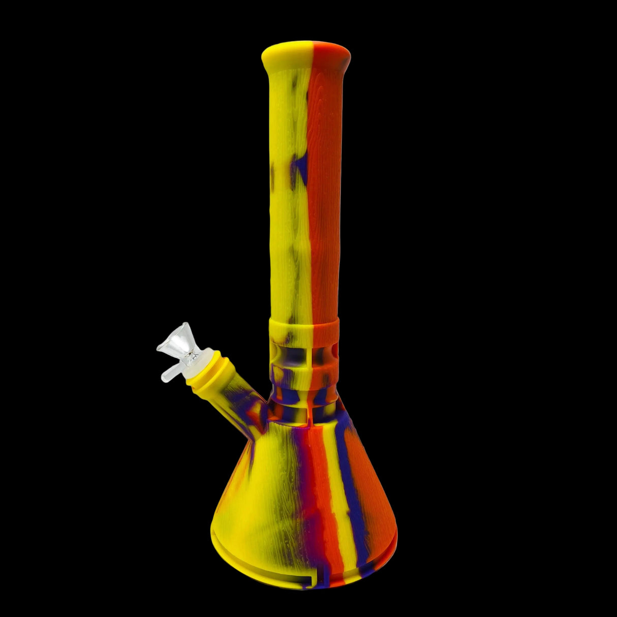 Silicone Bong- Rasta Color Silicone Water Pipe 12.5"