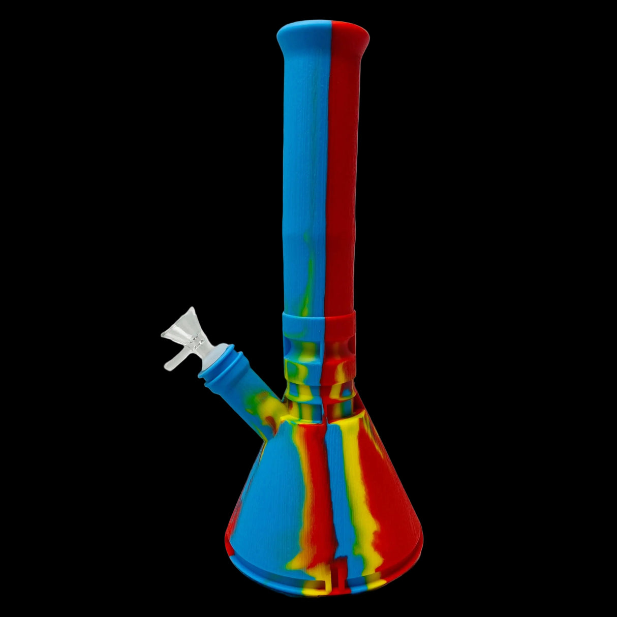 Silicone Bong- Rasta Color Silicone Water Pipe 12.5"
