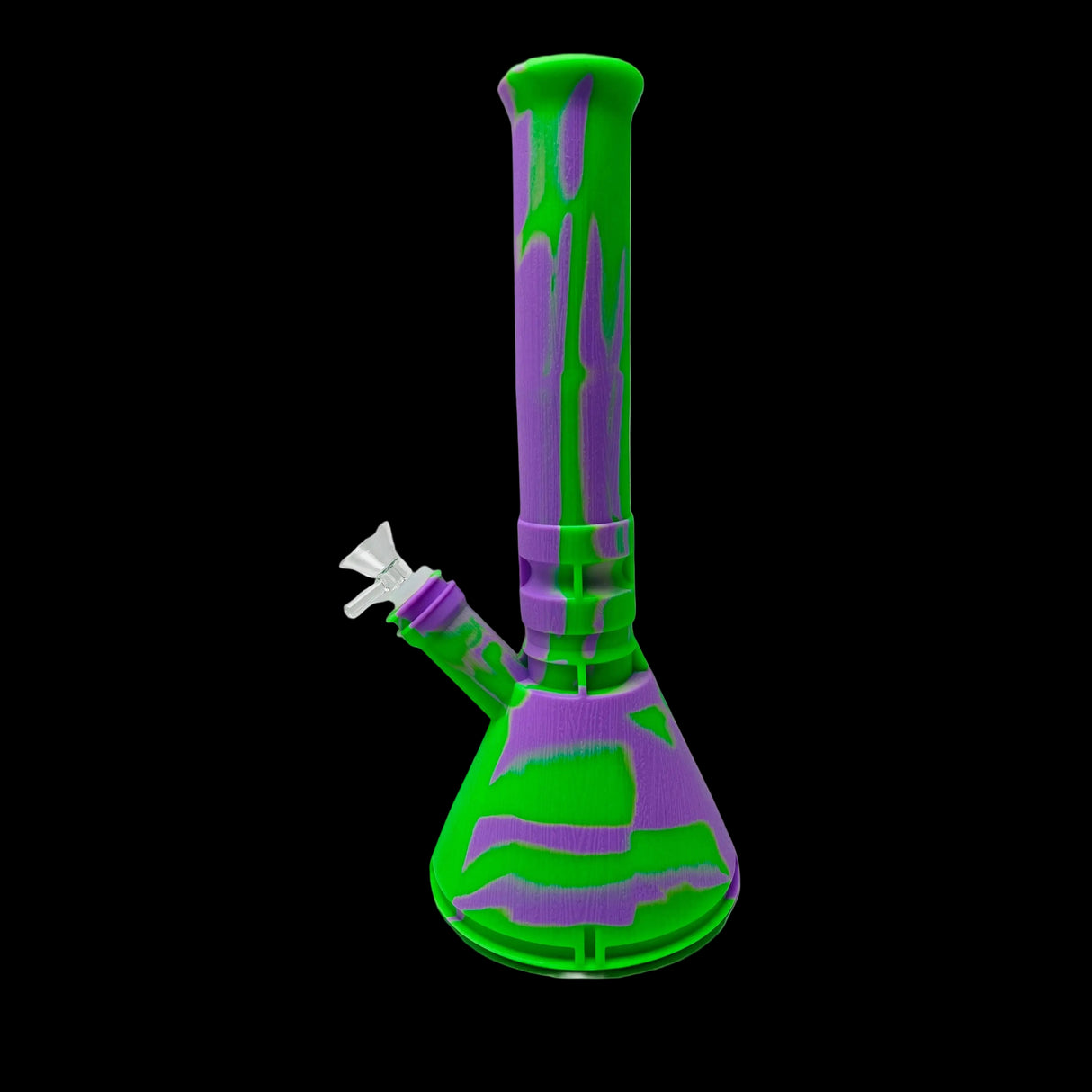 Silicone Bong- Rasta Color Silicone Water Pipe 12.5"