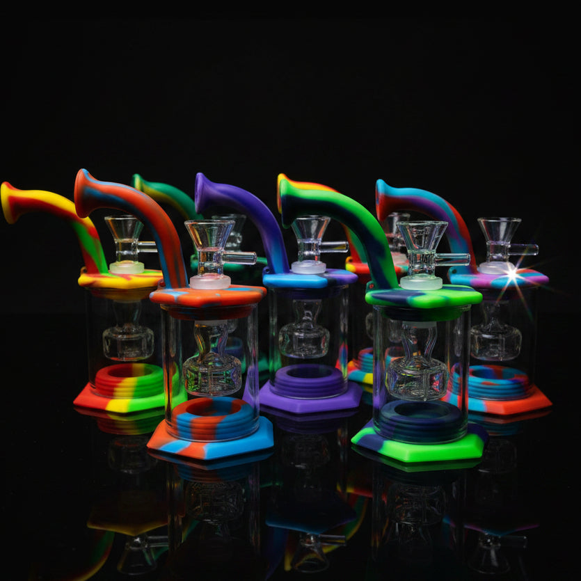 Silicone Bong | Mini with Percolator - SmokeMEGA