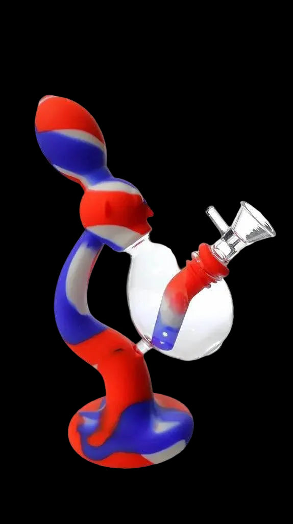 Silicone Water Pipe | 8 Inch Silicone Rasta Man Water Pipe - SmokeMEGA