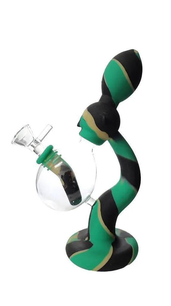 Silicone Water Pipe | 8 Inch Silicone Rasta Man Water Pipe - SmokeMEGA