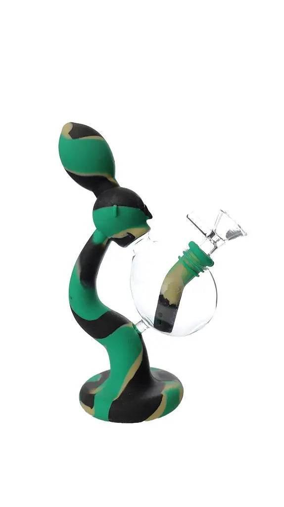 Silicone Water Pipe | 8 Inch Silicone Rasta Man Water Pipe - SmokeMEGA