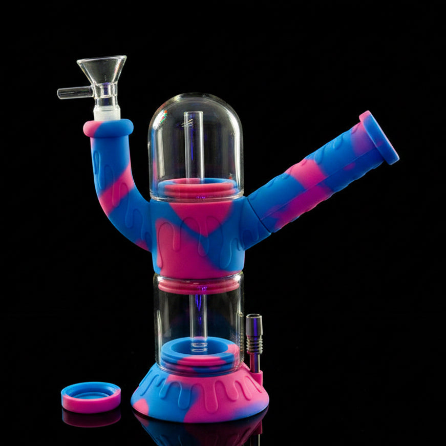 3-in-1 Silicone Water Pipe with Nectar Collector & Secret Storage