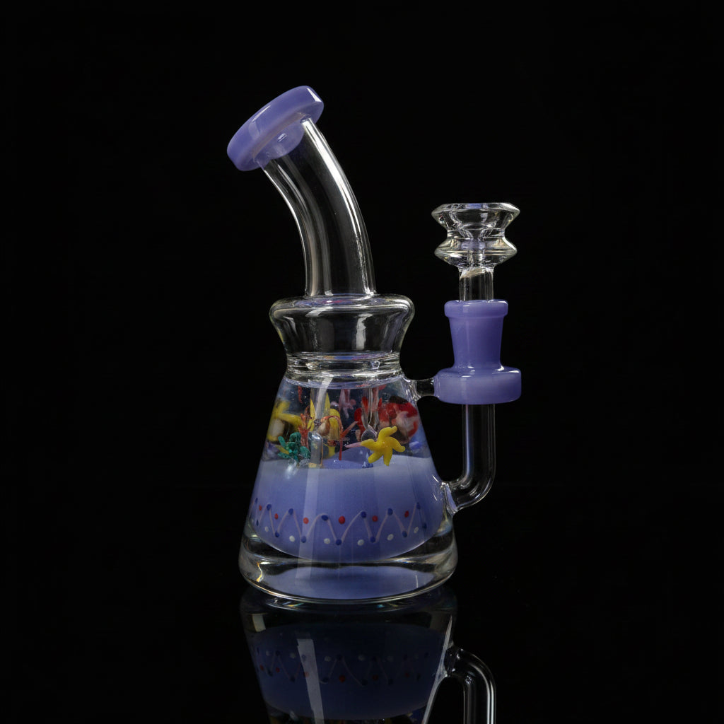 SirEEL Glycerin Nature Assorted Colors & Designs Shower Dab Rig 7"