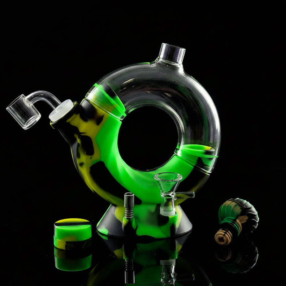 SmokeMEGA 4-in-1 Silicone Water Pipe - Versatile 11" Long with Nectar Collector