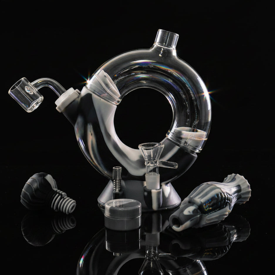 SmokeMEGA 4-in-1 Silicone Water Pipe - Versatile 11" Long with Nectar Collector