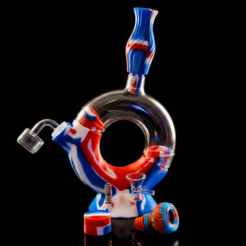 SmokeMEGA 4-in-1 Silicone Water Pipe - Versatile 11" Long with Nectar Collector