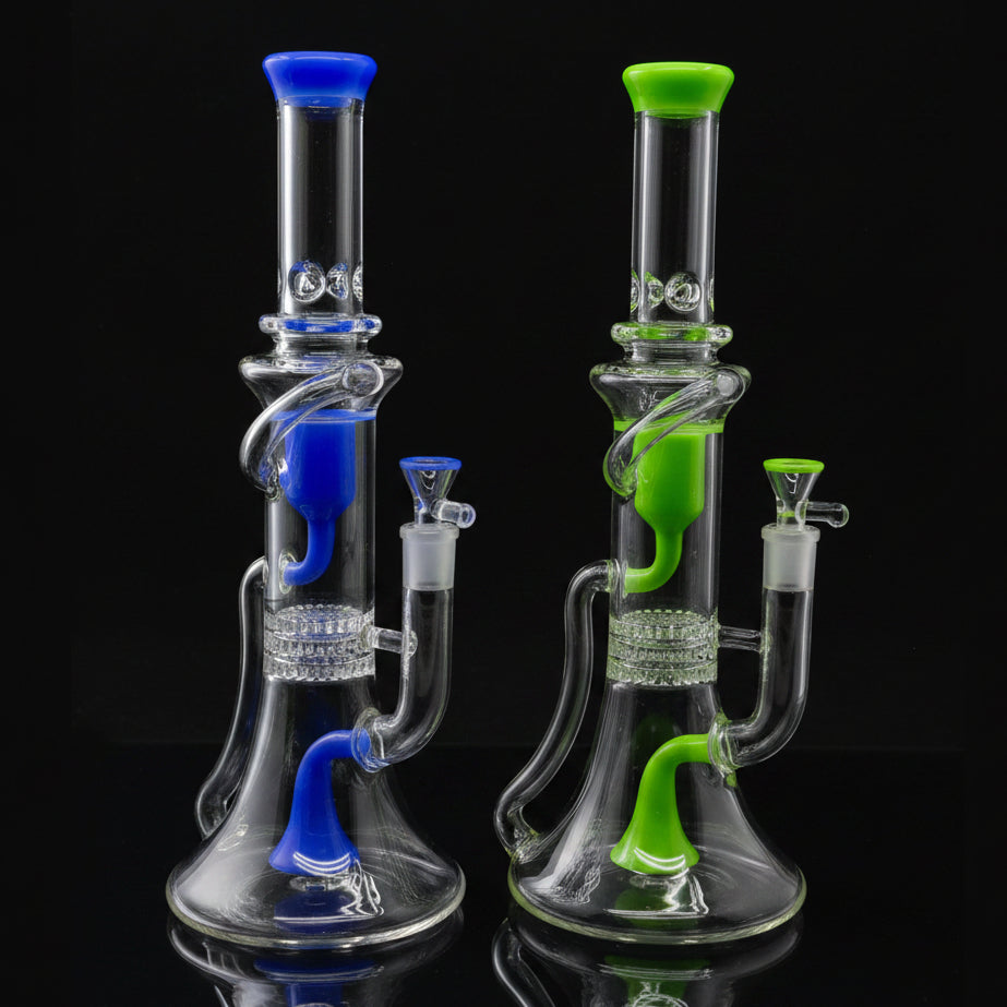 The new 12 inch recycle triples showerhead beaker bong - SmokeMEGA