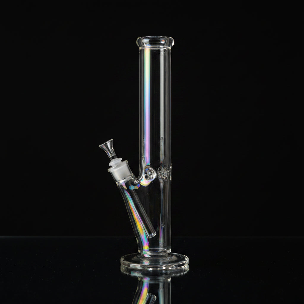 12" Metallic Straights Bong with sleek design and efficient water filtration system.