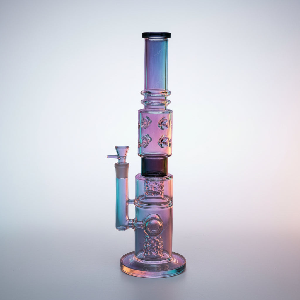 Water Bong | 18 Inch Shower Head Straight - SmokeMEGA