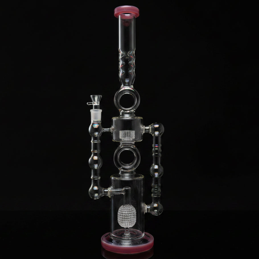 Water Bong | 22" Dual Perc Recycler Style Water Pipe Bong