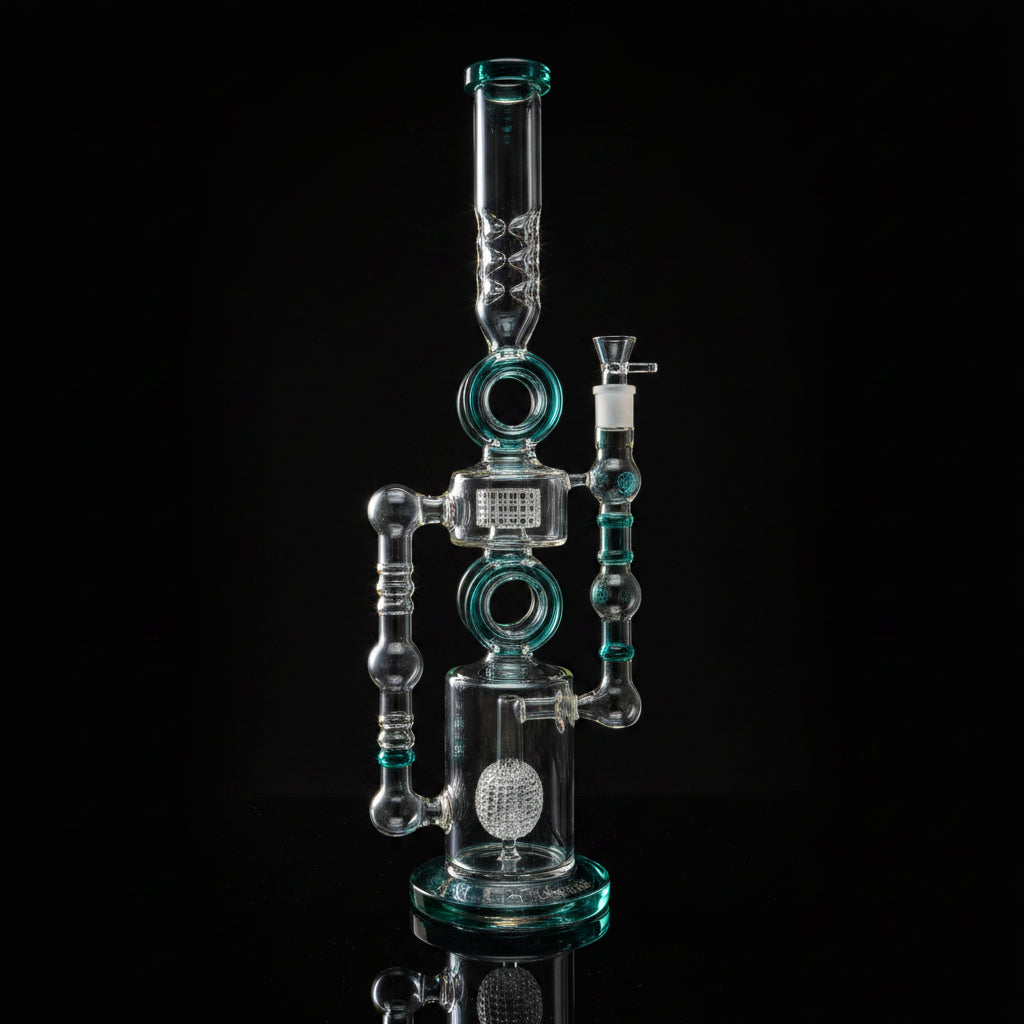 Water Bong | 22" Dual Perc Recycler Style Water Pipe Bong