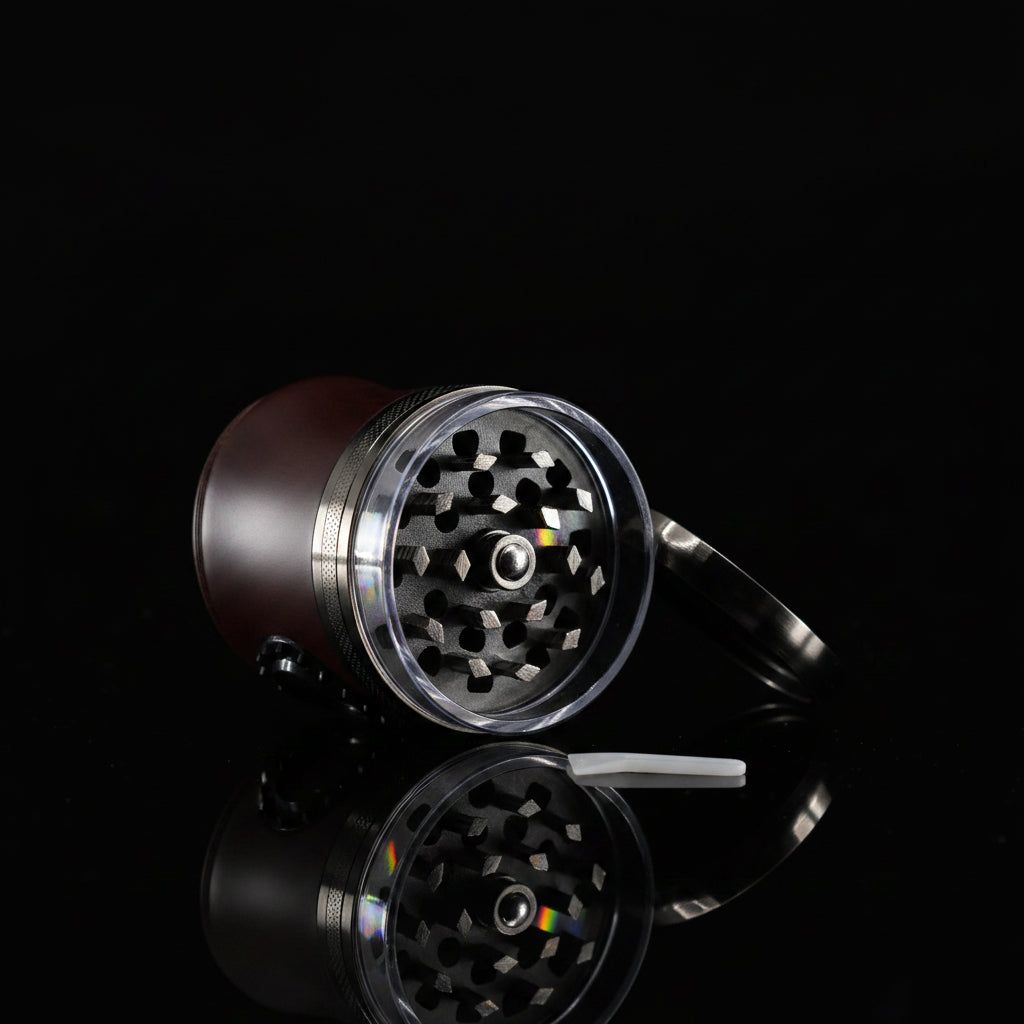 Wood Grinder - 4 Part Metal With Clear Beats On Top - SmokeMEGA