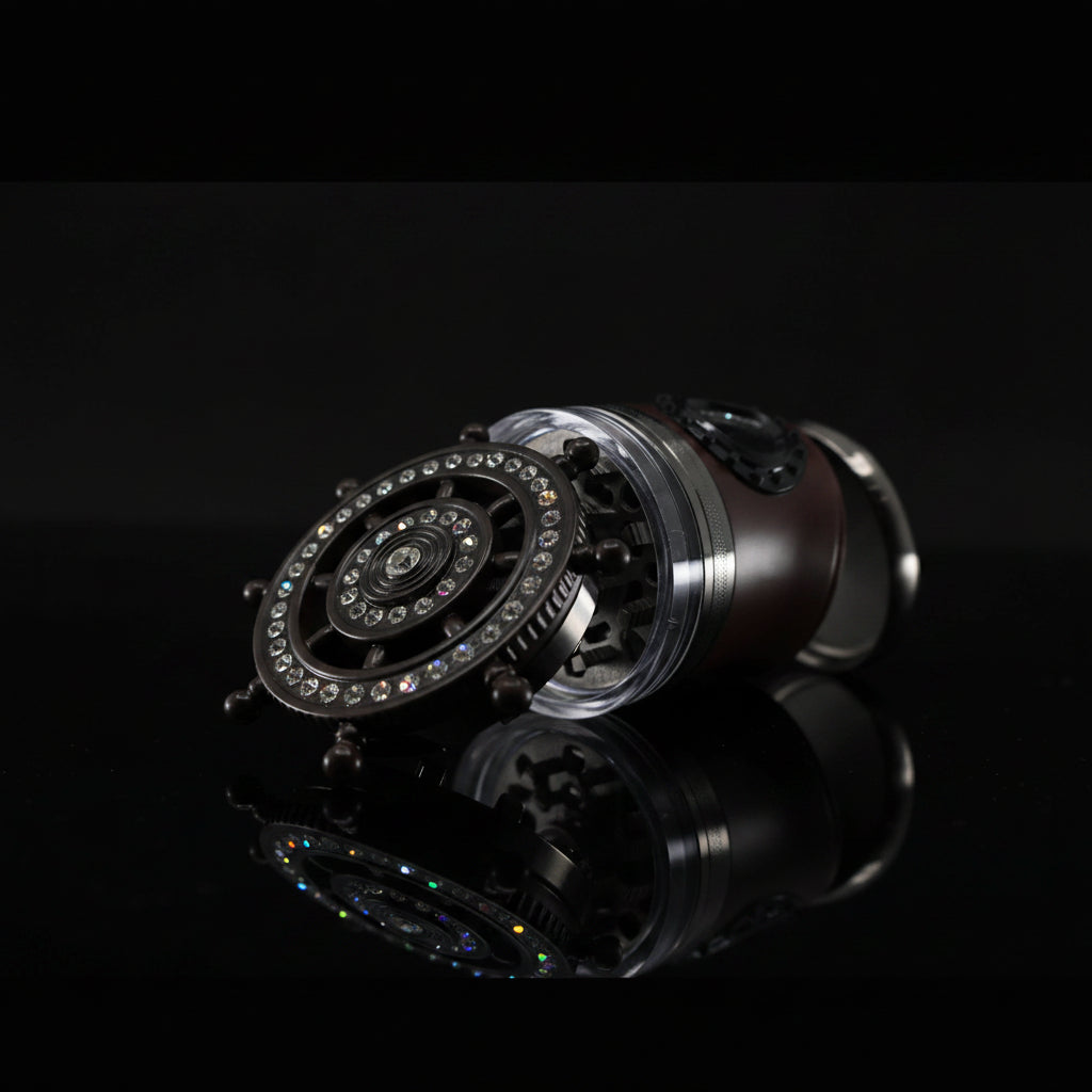 Wood Grinder - 4 Part Metal With Clear Beats On Top - SmokeMEGA