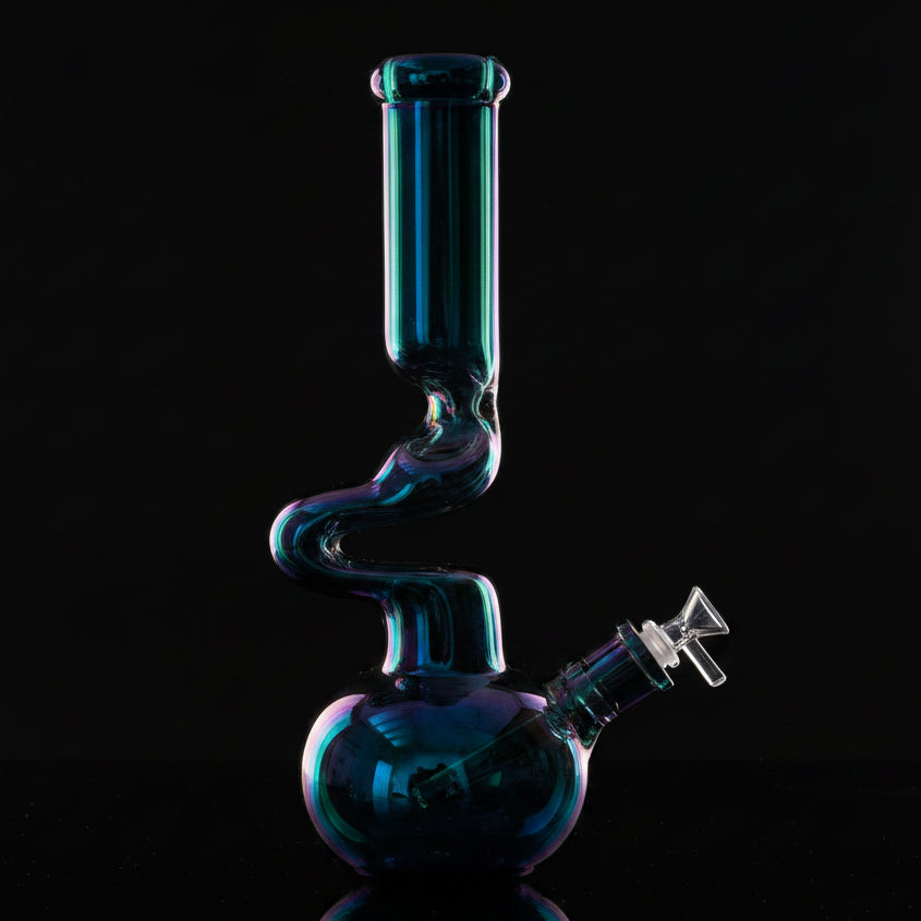 Zig Zag Bong | Zong Metallic Zig Zag Beaker Bong 14"