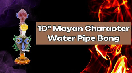  10" Mayan Character Water Pipe Bong | Mayan-Inspired Art