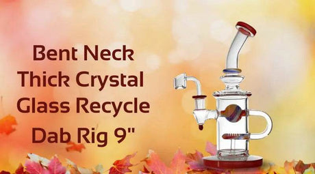 Bent Neck Thick Crystal Glass Recycle Dab Rig 9 Inch - SmokeMEGA