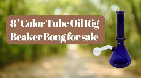 8" Color Tube Oil Rig Beaker Bong for sale | Compact and Stylish