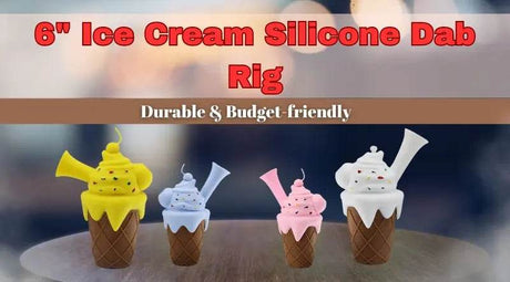 6" Ice Cream Silicone Dab Rig | Durable & Budget-friendly - SmokeMEGA