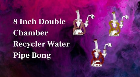 8 Inch Double Chamber Recycler Water Pipe Bong Details