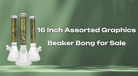 16 Inch Assorted Graphics Beaker Bong for Sale | A Sturdy Design - SmokeMEGA