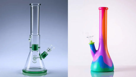 Bongs-de-Vidrio-vs.-Bongs-de-Silicona-Cuál-es-Mejor-para-Ti SmokeMEGA