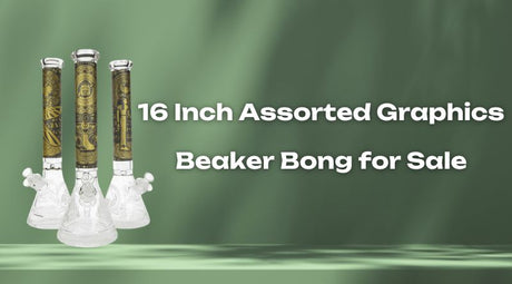 16 Inch Assorted Graphics Beaker Bong for Sale | A Sturdy Design