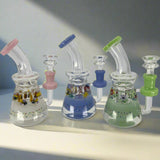 Glycerin inside heavy thick glass craft dab rig for smoother smoking experience.