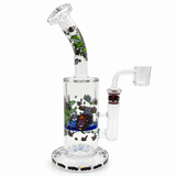 9 Inch Character Art Curved Neck Dab Rig | SmokeMEGA