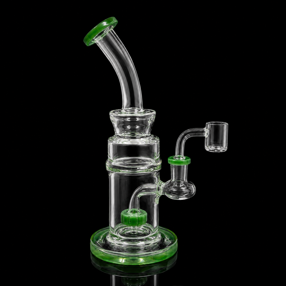 9 Inch Curved Neck Showerhead Dab Rig | SmokeMEGA