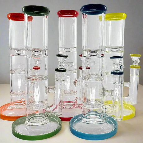 10-Inch Honeycomb Straight Water Bong - SmokeMEGA