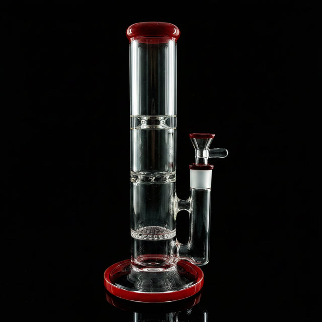 10-Inch Honeycomb Straight Water Bong - SmokeMEGA