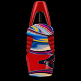 A red and multicolor Scratch brand pocket knife shown on a clean white background.