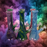 10" Multi-Color Ceramic Beaker Bong