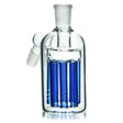 14MM M/F 45-degree 5-arm tree ash catcher with blue arms, high-quality glass, efficient filtration.