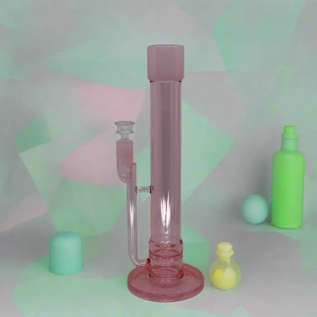 14" Metallic Double Tube In-line Straight Bong - SmokeMEGA