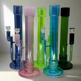 14" Metallic Double Tube In-line Straight Bong - SmokeMEGA