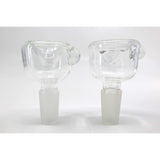 14mm Male- Clear Glass-on-Glass Bowls - SmokeMEGA