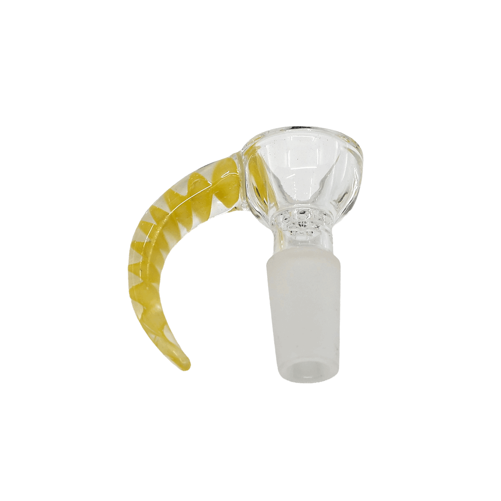 14mm Male Glass Bowl With Horn Handle - SmokeMEGA