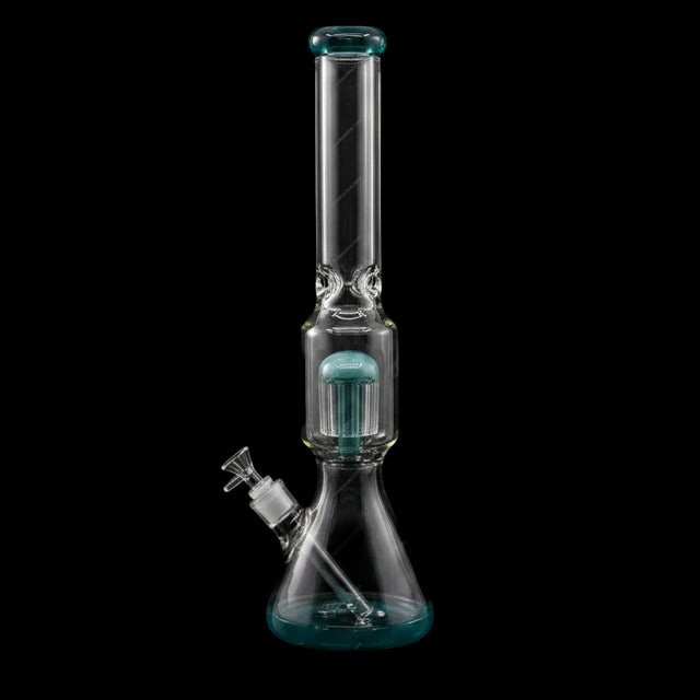 18" 12 arms 9 mm  Beaker Colored Bottom water Bong