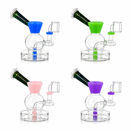 7 Inch Premium Color Accent Bubble Dab Rig | SmokeMEGA