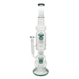 20-inch thick glass water pipe with mushroom jellyfish perc and wide base.