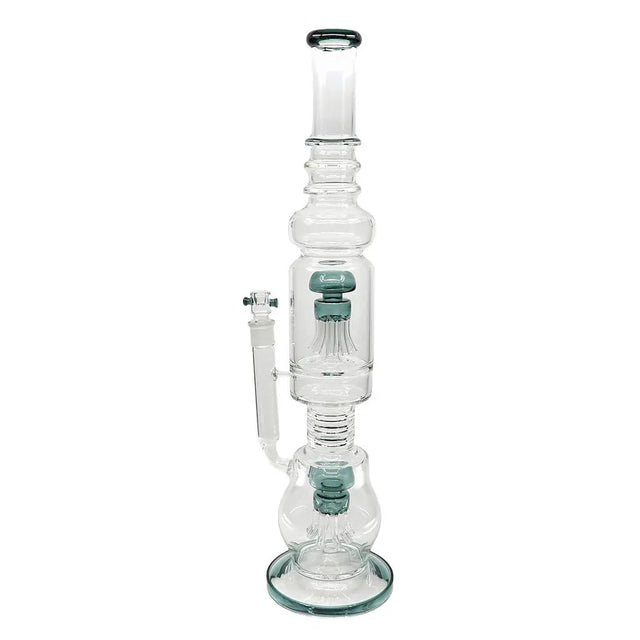 20-inch thick glass water pipe with mushroom jellyfish perc and wide base.