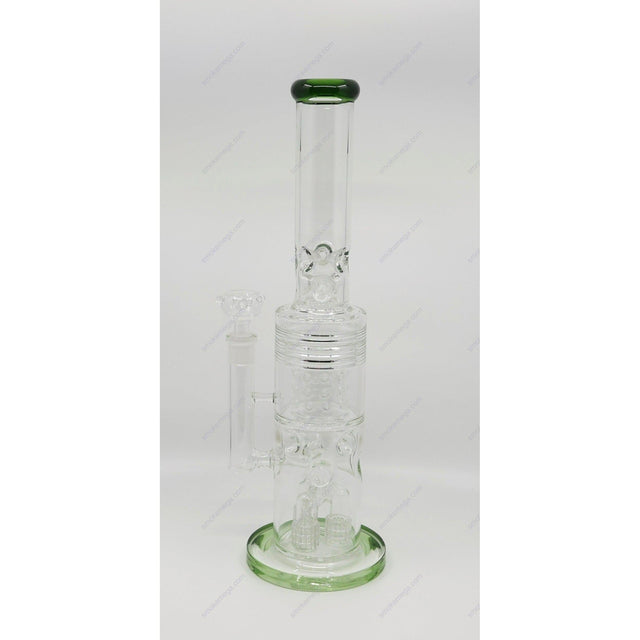 20 inch Triple Shower head button Water Bong with borosilicate glass and unique button grip design.