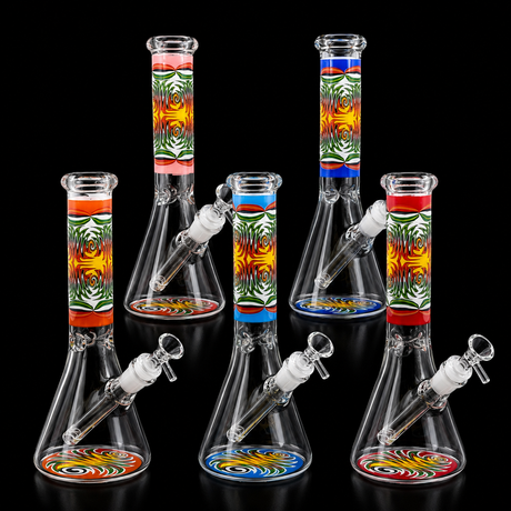10 Inch Rasta Swirl Glass Beaker Bong | SmokeMEGA