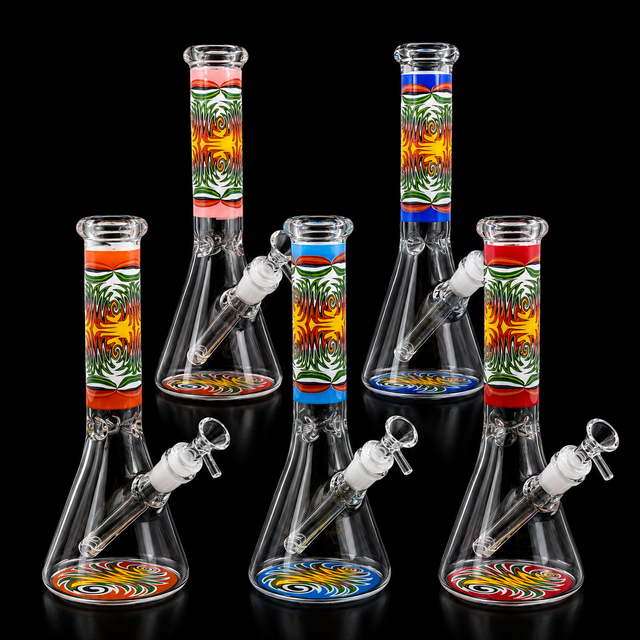 10 Inch Rasta Swirl Glass Beaker Bong | SmokeMEGA