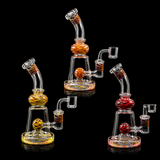 7 Inch Swirl Glass Dab Rig with Marble Perc | SmokeMEGA