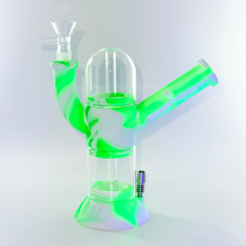 3-in-1 Silicone Water Pipe with Nectar Collector & Secret Storage